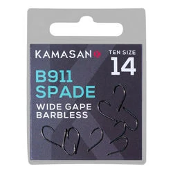 Kamasan B911 Wide Gape Barbless Spade Hooks